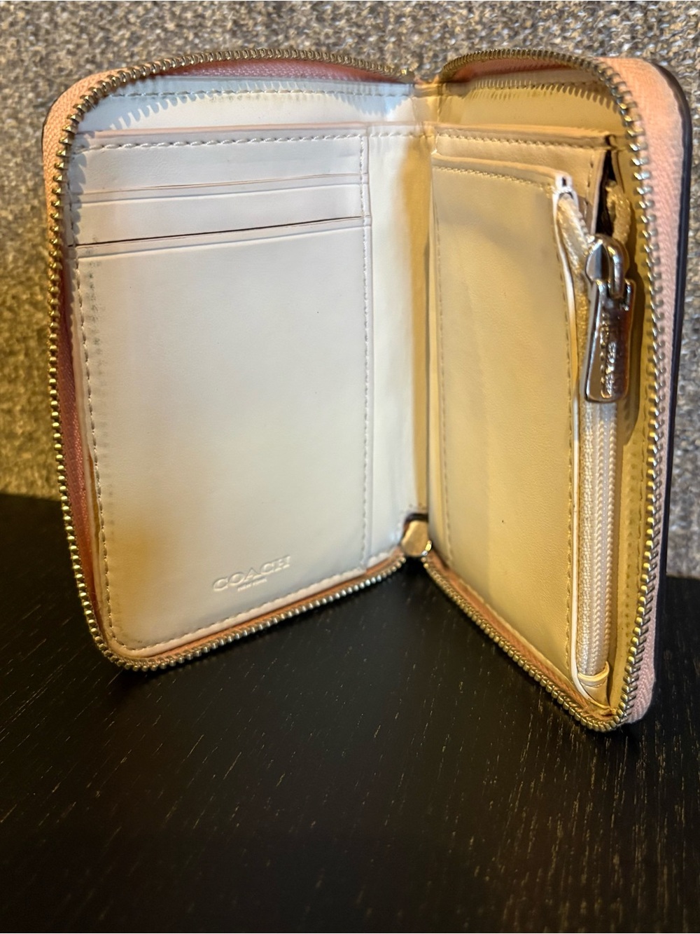 Coach Floral Zip Wallet - Pink Floral on Cream - Picture 3 of 4